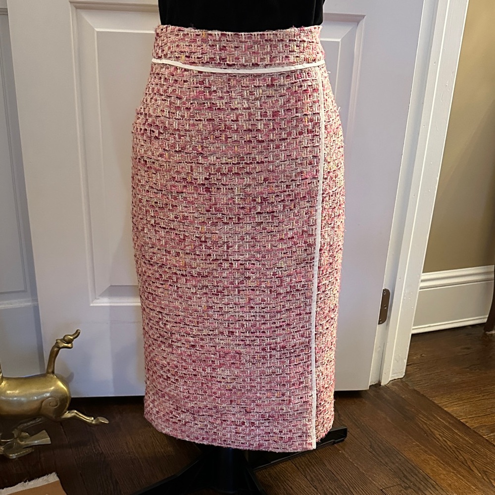 Carlisle Collection Pink Boucle Tweed Skirt Size 6